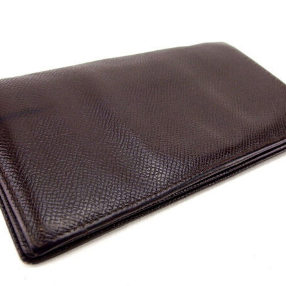 Bvlgari Wallet Purse Long Wallet Logo Brown Mens Authentic Used - Picture 4 of 6